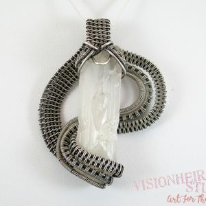 Snake's Wave- Sterling Silver Danburite Wire Weave